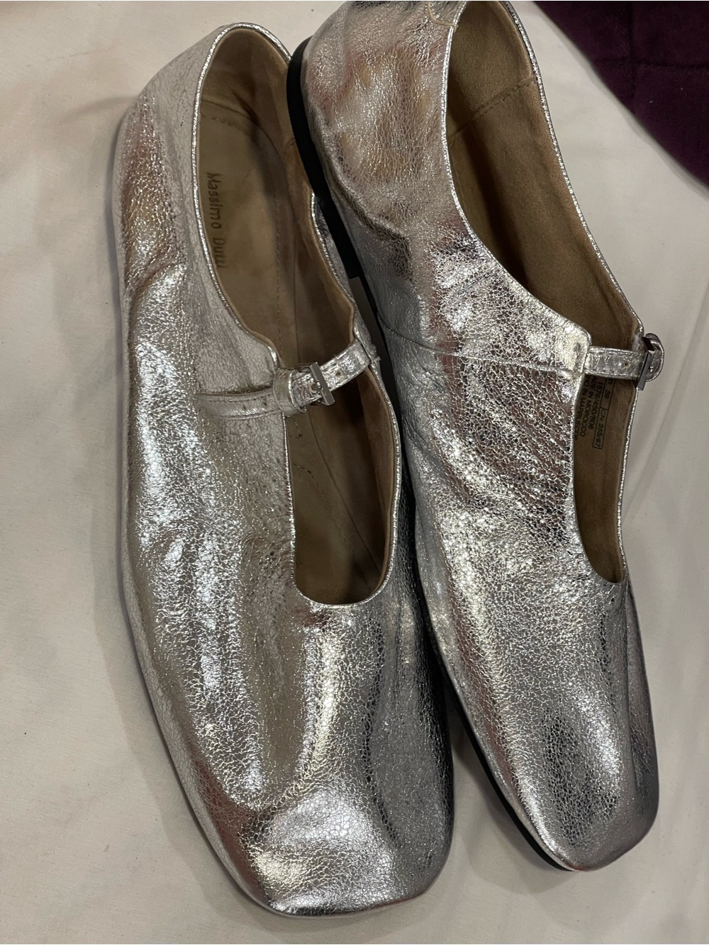 Massimo Dutti Silver Metallic Flats - Picture 10 of 16